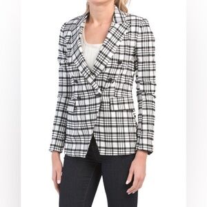 Anthropologie Maison d’ Amelie Paris Double Breasted Plaid Blazer Jacket (Small)